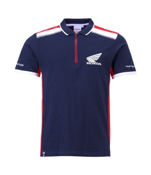 Polo Bleu Homme Zippé Honda Racing