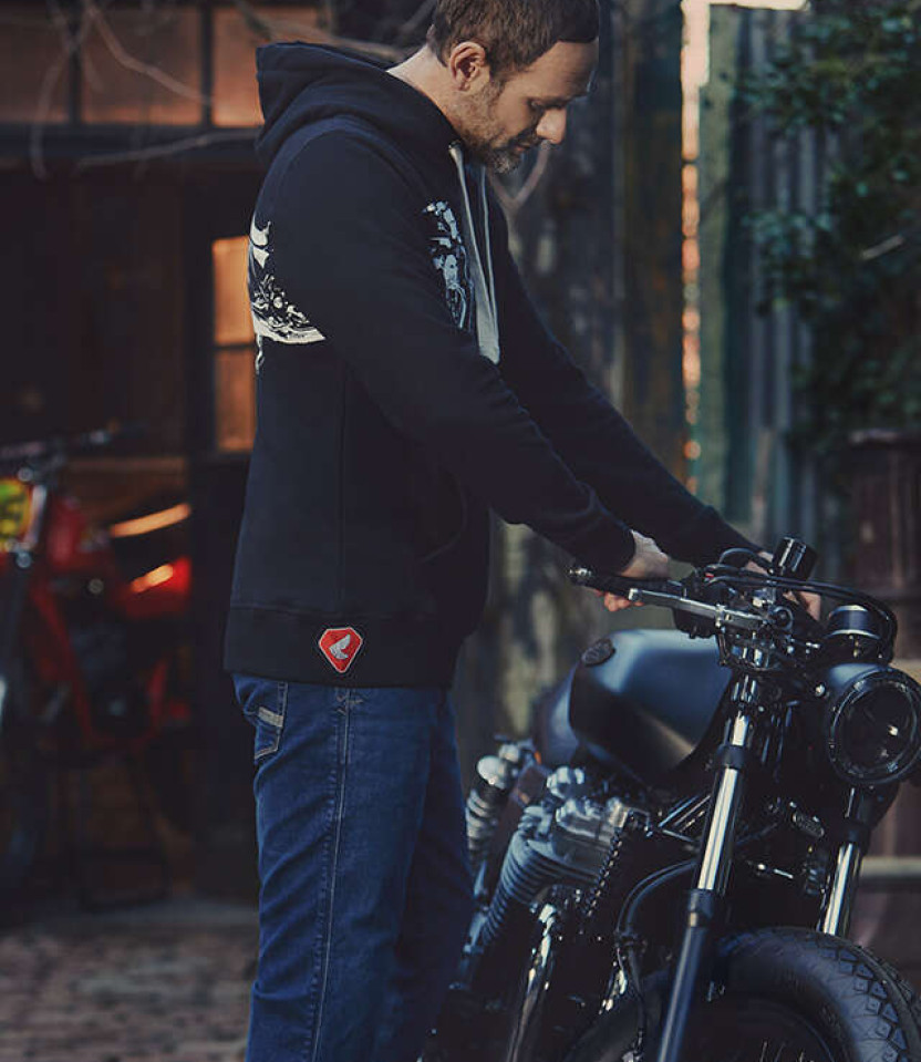 Sweat à capuche Noir Custom Honda CB