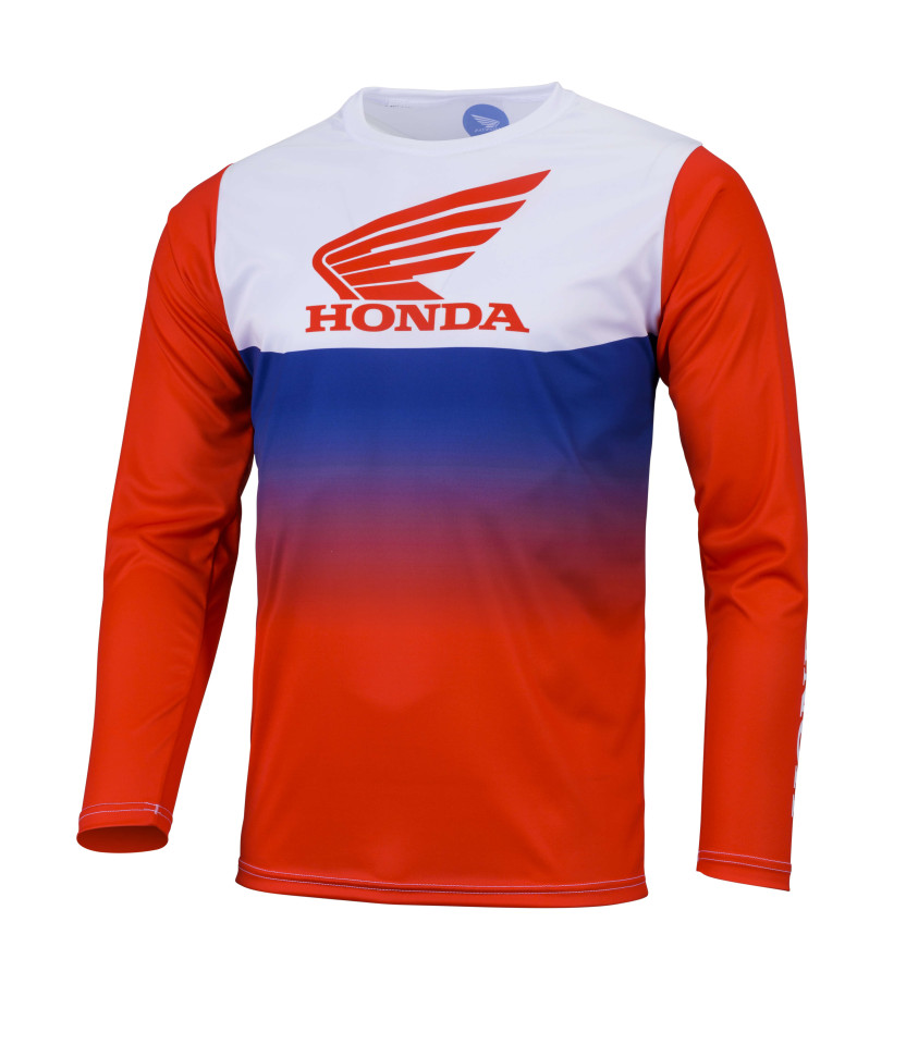 Maillot rouge Motocross MX Honda manches longues