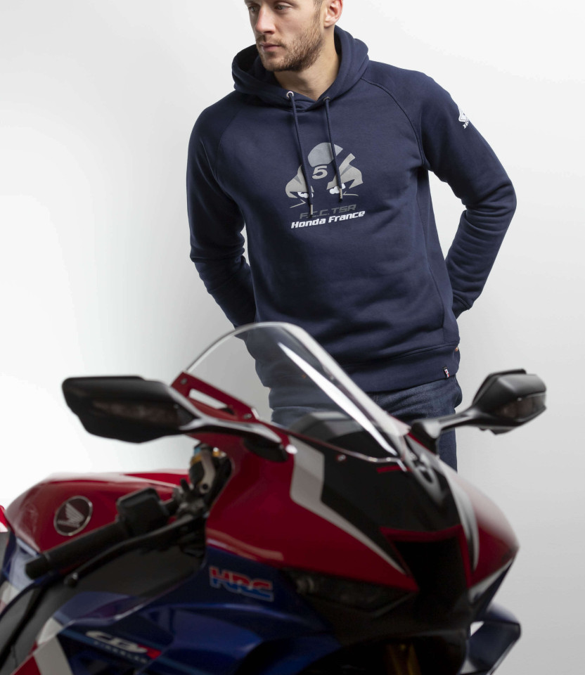 Sweat à capuche Lifestyle Bleu Marine F.C.C. TSR Honda France